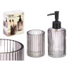 SET 2 DISTRIBUTEUR VERRE 350ML SALLE BAIN GRIS