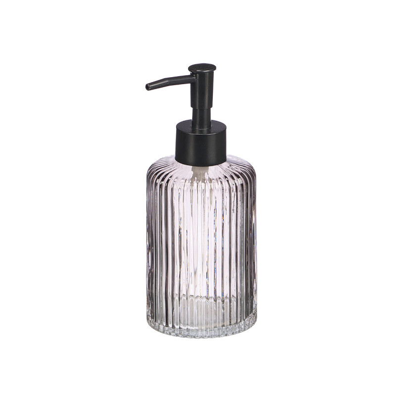 SET 2 BATH SOAP DISPENSR 350ML TUMBLER GRY STRIPED