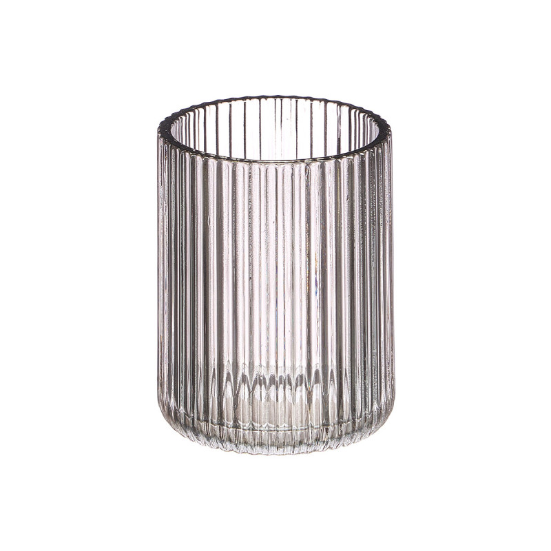 SET 2 DOSATORI VASO 350ML BAGNO GRIGIO RIGHE