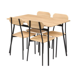 SET MESA 4 SILLAS MADERA