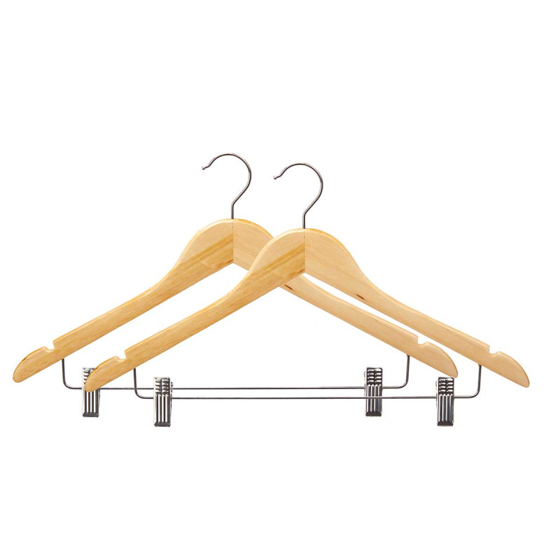 SET 2 PERCHAS MADERA C PINZA PANTALON