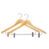 SET 2 WOODEN HANGERS WITH TROUSER CLIP