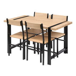 SET MESA 4 CADEIRAS PERNAS PRETAS