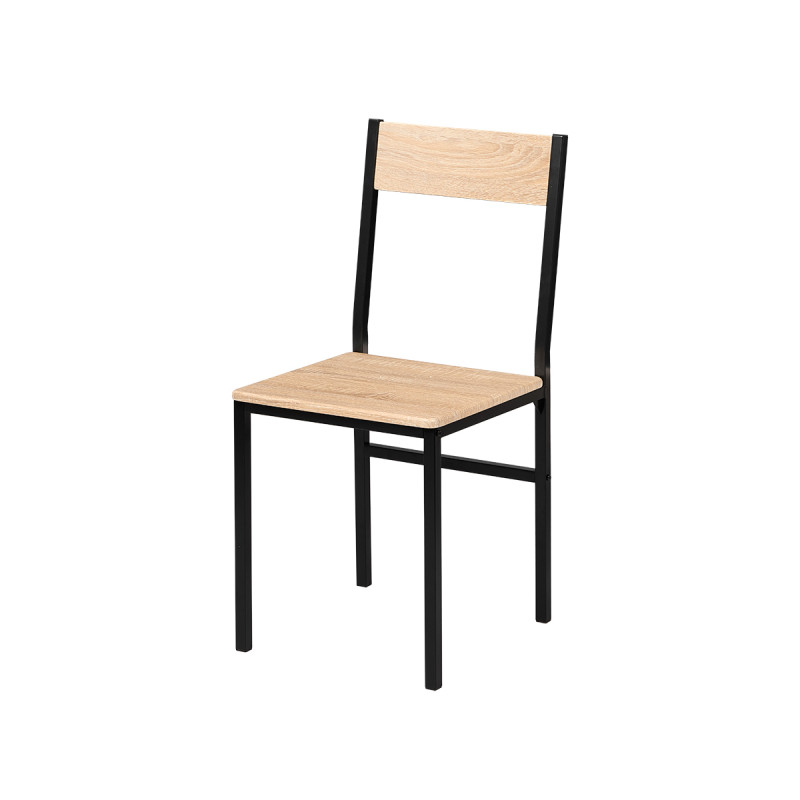 SET TABLE 4 CHAISES PIEDS NOIRS
