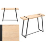 NATURAL CONSOLE TABLE BLACK LEGS 