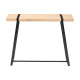 NATURAL CONSOLE TABLE BLACK LEGS 