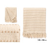 CREAM STRIPED KNIT MULTI-PUPROSE THROW 125X150CM