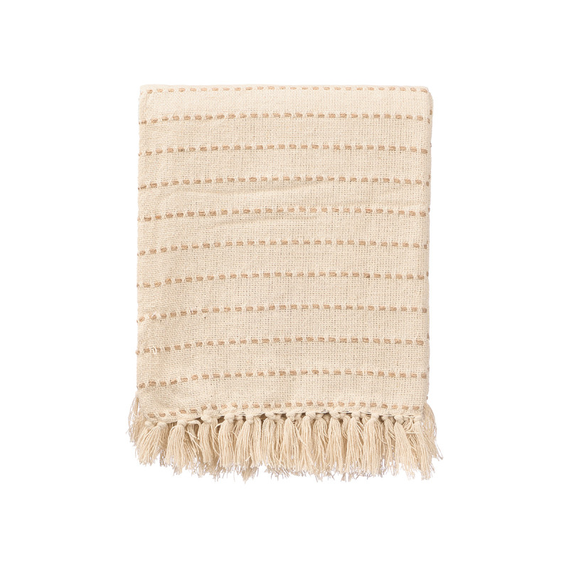 MULTIUSOS RAYAS PUNTO CREMA 125X150CM