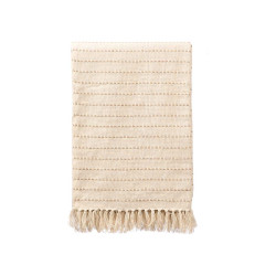 CREAM STRIPED KNIT MULTI-PUPROSE THROW 160X240CM