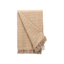 BEIGE STRIPED KNIT MULTI-PUPROSE THROW 160X240CM