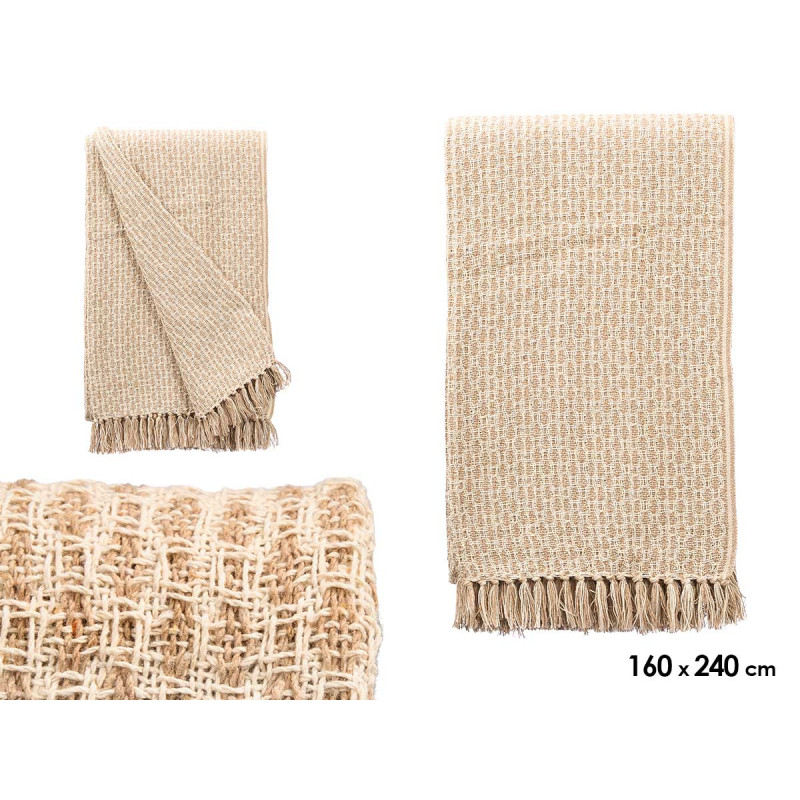 CREAM WOVEN MULTI-PURPOSE THROW 160X240CM