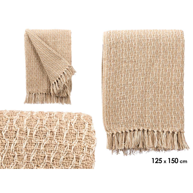 POLYVALENT ENTRELACÉ BEIGE 125X150CM
