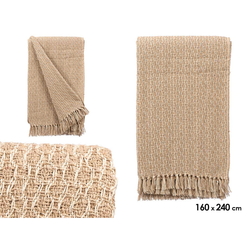 MULTIUSOS ENTRELAZADO BEIGE 160X240CM