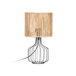 LAMPARA SOBREMESA BASE FORMA TULIPA CUERDA