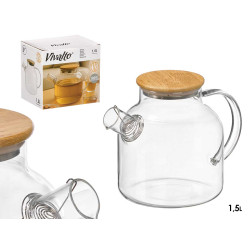 BOROSILICATE TEAPOT WITH BAMBOO LID 1,5 L