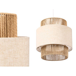 BIG TRIPLE ROPE LAMPSHADE LAMP