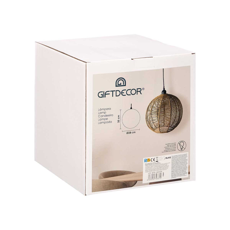 LAMPE DE PLAFOND SPHÉRE CORDE