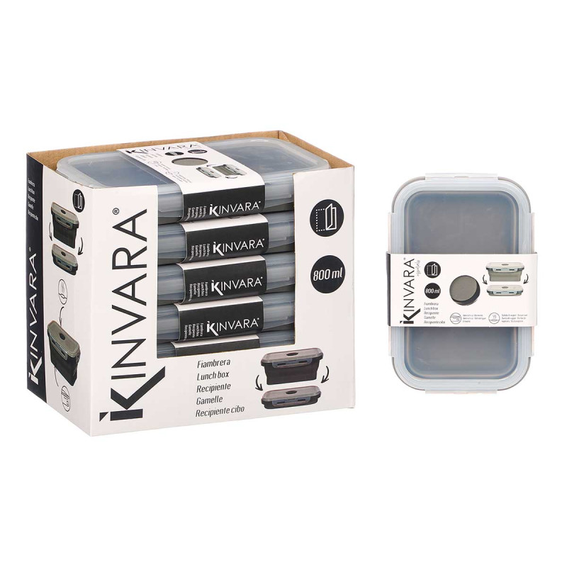 FIAMBRERA SILICONA RECTANGULAR 800ML ANTRACITA