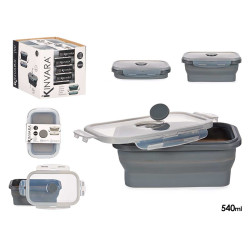 RECTANGULAR SILICONE LUNCHBOX 540ML ANTHRACITE