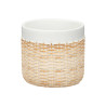 CEMENT POT RATTAN EFFECT 14CM WHITE
