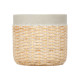 VASO CEMENTO EFFETTO RATTAN 16CM GRIGIO