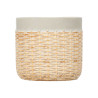 VASO CEMENTO EFFETTO RATTAN 16CM GRIGIO