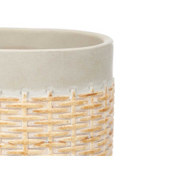 POT EN CIMENT EFFET ROTIN 16CM GRIS