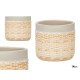 VASO CIMENTO EFEITO RATTAN 14CM CINZENTO