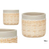 CEMENT POT RATTAN EFFECT 14CM GREY