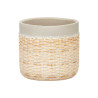 VASO CIMENTO EFEITO RATTAN 14CM CINZENTO