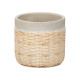 VASO CEMENTO EFFETTO RATTAN 12CM GRIGIO
