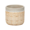 VASO CIMENTO EFEITO RATTAN 12CM CINZENTO