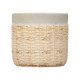VASO CEMENTO EFFETTO RATTAN 12CM GRIGIO