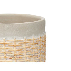 POT EN CIMENT EFFET ROTIN 12CM GRIS