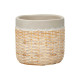 VASO CEMENTO EFFETTO RATTAN 10CM GRIGIO