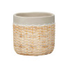 CEMENT POT RATTAN EFFECT 10CM GREY