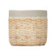 VASO CIMENTO EFEITO RATTAN 10CM CINZENTO