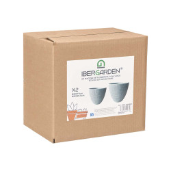 SET 2 CHEQUERED POTS WHITE 20 26CM  