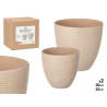 SET 2 MACETAS CUADROS BEIGE 20 25CM