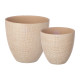 SET 2 MACETAS CUADROS BEIGE 20 25CM