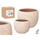 SET 2 POTS RUGUEUX BEIGE 19 25CM