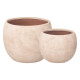 SET 2 POTS RUGUEUX BEIGE 19 25CM
