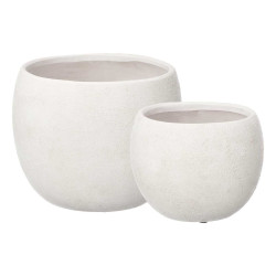 SET 2 POTS RUGUEUX BLANC 19 25CM