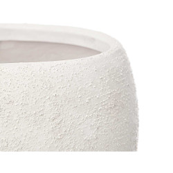 SET 2 WRINKLED POTS WHITE 19 25CM  