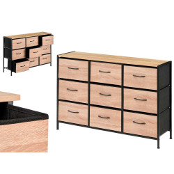 MEUBLE 9 TIROIRS EFFET BOIS