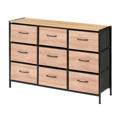 MEUBLE 9 TIROIRS EFFET BOIS