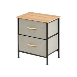 MEUBLE 2 TIROIRS GRIS