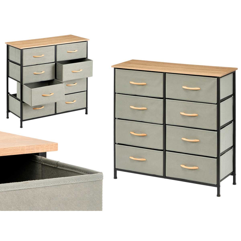 MUEBLE 8 CAJONES GRIS