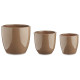 CONJ 3 VASOS CERÂMICA ABOMBADO 14-17-22CM TAUPE 