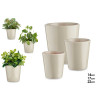 SET 3 POTS DE FLEURS CERAMIQUE CONIQUE GRIS